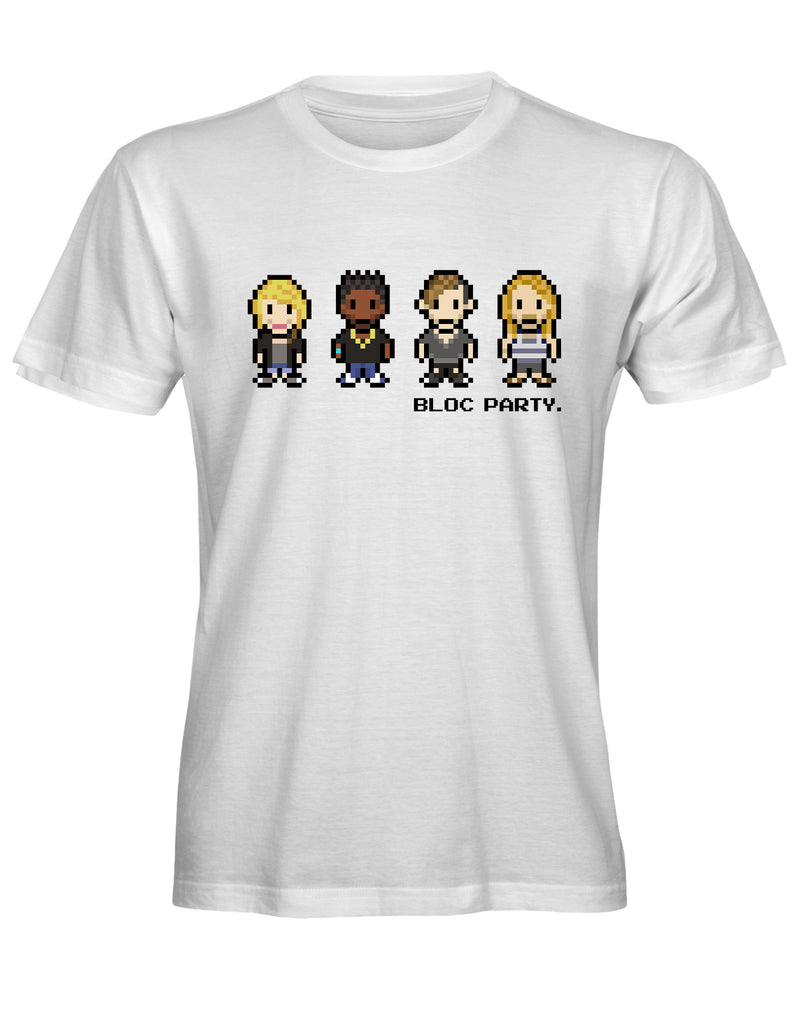 Bloc Party Pixel Art Band White tee