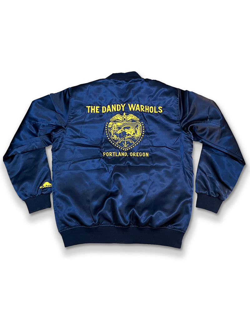 The Dandy Warhols Satin Jacket - Navy