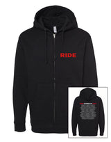 RIDE INTERPLAY TOUR BLACK ZIP HOODIE