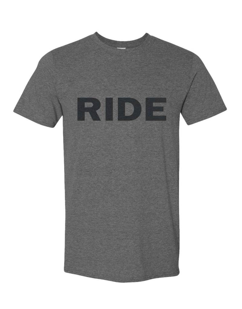 RIDE LOGO TEE ON DARK HEATHER