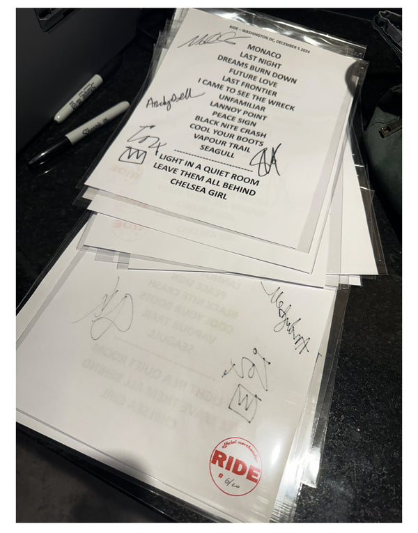 PRE-ORDER: RIDE SETLISTS - SIGNED