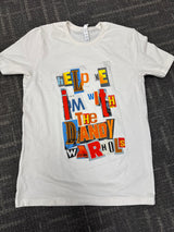 THE DANDY WARHOLS "HELP ME" RANSOM NOTE VINTAGE WHITE TEE