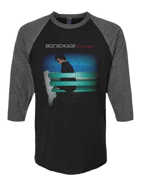 BOZ SCAGGS VINTAGE SILK DEGREES '76 TOUR -HEATHER CHARCOAL AND BLACK RAGLAN