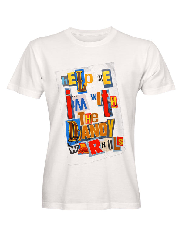 THE DANDY WARHOLS "HELP ME" RANSOM NOTE VINTAGE WHITE TEE