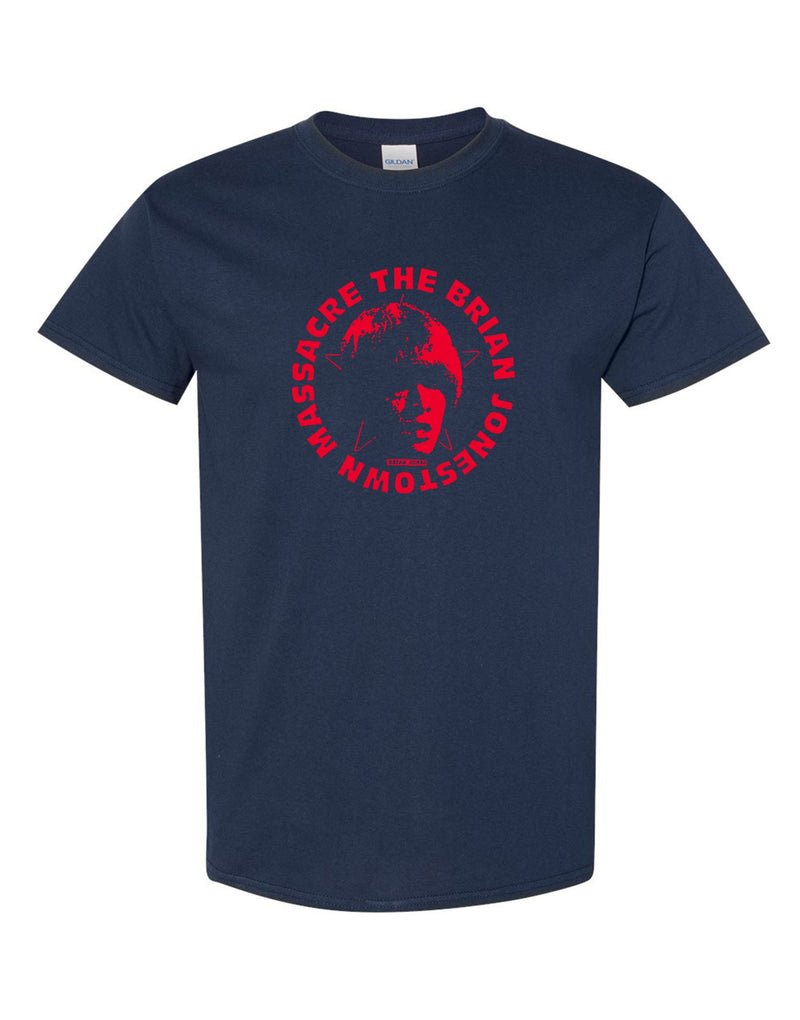 The Brian Jonestown Massacre - Red Classic Logo on Navy tee